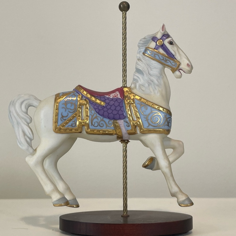 Franklin Mint treasury of carousel art horse  1990 collectible